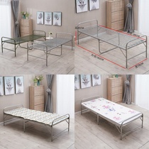 New steel wire bed single folding bed double wire spring bed soft bed lunch bed reinforcement simple escort bed iron bed