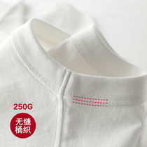 Three pins are good for 250g heavy cotton texture t shirt girl Japanese Aramco jay white round collar short sleeves