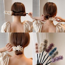 Korean flower hair curler 2021 New ball lazy hair jewelry headdress hair artifact mesh hair accessories female