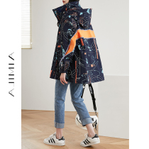 Hide Cyan Windsuit Woman Mid 2022 Spring new Lianhood Long sleeves Leisure temperament loose Thin Jacket Tide