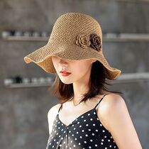 Straw Hat Female Foldable Sun Protection Sun Protection Ultraviolet Beach Resort Beach Cap Summer Fashion 100 Hitch Sun Hat