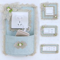 European switch protective cover simple modern fabric lace switch stickers wall stickers can put mobile phone socket decoration non-stick