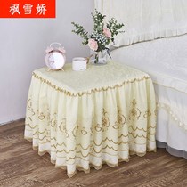 All-inclusive European multi-function lace bedside table cover cover thickened cover cloth cover towel Princess bedroom small tablecloth dust cover