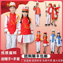 Childrens drum number team clothing primary and middle school students guard of honor to perform the kindergarten promotion and flag-hand army drum band to act out
