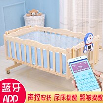 Electric rocking bed paintless solid wood bed smart q smart bed moving cradle bed baby bed multifunctional baby electric rocking bed
