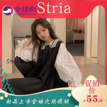 stria tide brand autumn two-piece suit Korean loose fashion age-reducing doll collar super fairy length