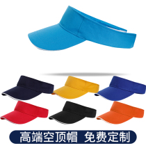 Summer new sun protection empty top outdoor sports tennis hat topless sun hat can be customized LOGO