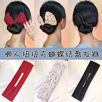 Twist twist disc hair artifact New lazy twist clip bow disc hair net red with the same curly hair band