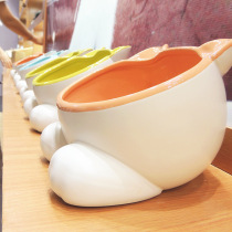 Cat bowl ceramic large capacity cat anti-knock eating basin large caliber pet special kitten drinking water bowl large grain Basin