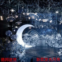 Wedding props Wrought Iron Road glowing moon mucosa ornaments wedding stage background decoration outdoor photo props