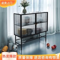 Danish Nordic Changhong glass dining side cabinet minimalist modern Xuan cabinet Restaurant containing cabinet Cupboard Designer Furniture