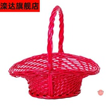 New Wicker flower basket rattan dance props performance basket wedding size flower basket flower basket flower fruit basket weaving