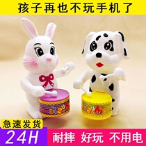 Net red hair drumming rabbit toys on the chain children drum cartoon animals baby boys and girls educational toys