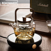 ROADMAKER glass teapot High temperature kettle Household automatic electric ceramic stove black and white tea tea maker