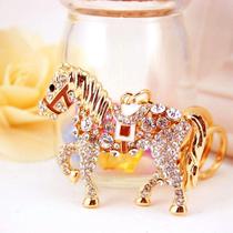 Korean creative gifts Cute crystal little Trojan car keychain Womens bag pendant Key chain ring Rhinestone jewelry