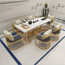 Simple Living Room Office Sofa Chair Tea Table Composition Modern Rock Plate Tea Table Meeting Table Long Table Chair Stool New
