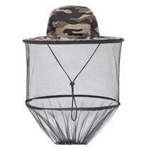  Outdoor anti-mosquito hat Mens fishing hat Face sunscreen breathable mesh mask night fishing anti-insect beekeeping anti-bee hat