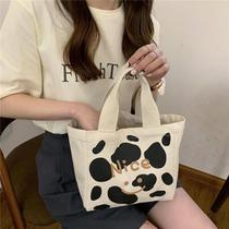 2023 Original Homemade Japanese Bucket Tote Canvas Bag Simple Versatile Literary Portable Lunch Box Bag Female
