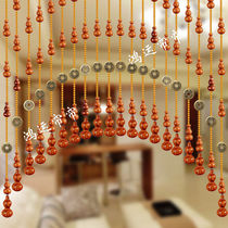 Peach Wood gourd partition curtain curtain living room bedroom bead curtain bedroom bathroom feng shui curtain curved half curtain decoration