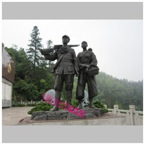 Customized artificial sandstone FRP relief anti-war theme sculpture imitation copper figure background wall decoration material