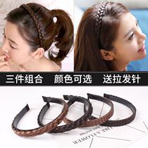 Wig braid hair hoop non-slip with toothed head hoop Korean hair hair accessories headwear wide-edged braid Hairband hairclip