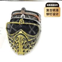 Functional wind mask male cos full face horror headgear funny steampunk metal machinery children adult helmet
