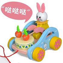 Toys Wooden Early Childhood Educational Children Trailer Toddler 0-1 Year-old Boys and Girls Develop Intelligence