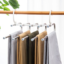 Multi-function pants rack folding magic pants clip Household wardrobe telescopic multi-layer hanger hanging pants storage hanger artifact