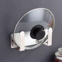 Adhesive plate stainless steel pot cover holder wall-mounted non-storage punching dish Anvil Case kitchen 304 rack rack