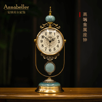 High-end European light luxury decorative clock desktop table ornaments watch living room clock American home pendulum clock