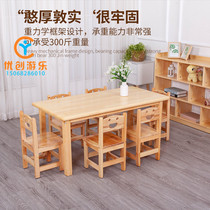 Kindergarten solid wood tables and chairs Early education training courses Learning game tables Childrens desks and chairs sets Painting toy tables