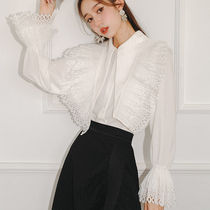 Slim fashion Korean loose fold 2021 autumn sweet new long sleeve shirt top (delivered within 10 days)