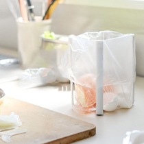 Desktop mini trash can household folding iron garbage bag bracket kitchen countertop office table storage basket