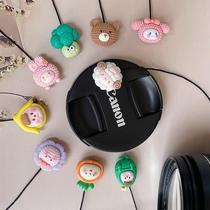 Lens Cover Anti-Lose Rope Cute Cartoon Suitable for Canon Sony Foxnicom Micro-single Anti-camera lens lid