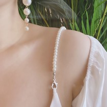 Sling chain shoulder strap lobster buckle Pearl transparent invisible water drill strap detachable one-collar beautiful back sexy bra
