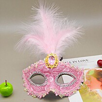 Childrens mask Girls Beautiful girls Masquerade Princess Feather Lace Blindfold Party Half face blindfold