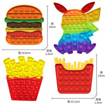 Cross-border rodent control pioneer toy popit decompression combination set hamburger fries Cola childrens educational toy