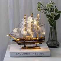 Solid wood quality small sailing model pendulum pieces hand assembled and delivered gift making assembled creative desktop fishing boat furnishing