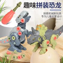 Childrens Toy Boy 2021 New dinosaur shake with the same DIY assembled screw Puzzle Composition Gift