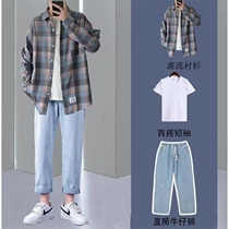 Long sleeve shirt mens spring and summer loose Korean trend casual shirt Hong Kong style fashion brand handsome versatile personality suit