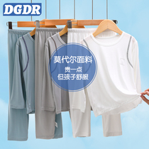 Childrens pajamas boys autumn modal girls long-sleeved trousers thin middle-aged childrens boys home clothes set