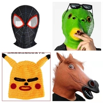 Trembling green head fish head set to blame funny sand sculpted green fish man fish head freak mask full face odorless Halloween props