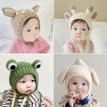 Baby hat autumn and winter cotton cute super cute baby wool hat boys and girls winter warm baby ear cap