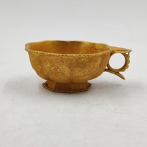 Antique Miscellaneous Collection Antique Datang Zhenguan Year Made Gilt Cup Wine Glass Home Craft Decoration