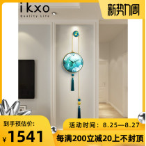  Atmospheric mute wall clock living room new Chinese household clock watch fashion creative light luxury modern simple decoration wall hanging