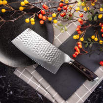 Forged hammer pattern slicing kitchen knife stainless steel Chinese chefs knife kitchen knife cutting vegetables and meat slices household sharp grinding-free