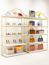 Shoe Store Shoe Rack Show Rack Ground Style Multilayer Shelving Store Shoes Shelving Shelving Frame Mesh Red Creative Shoes Bag Rack