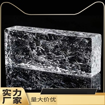 Crystal glass brick ice pattern partition wall ice crystal background wall double-sided crystal brick square brick kitchen decoration bathroom living room