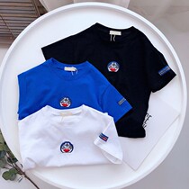 Children cartoon embroidery short-sleeved t-shirt summer 2021 new baby round neck cotton t-shirt mens and womens childrens t-shirts