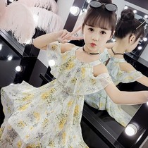 Girls Chiffon dress summer 2019 new childrens summer super foreign style childrens clothing in the big child princess skirt tide